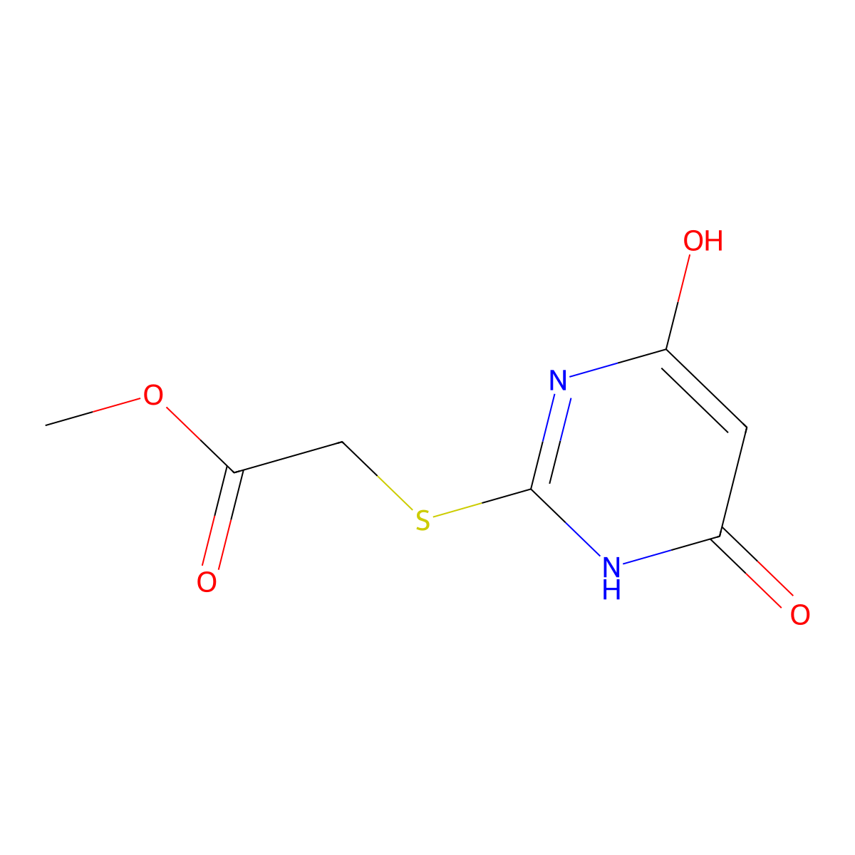 Methyl [(4,6-Dihydroxypyrimidin-2-yl)thio]acetate molecular structure, CAS 370077-73-9