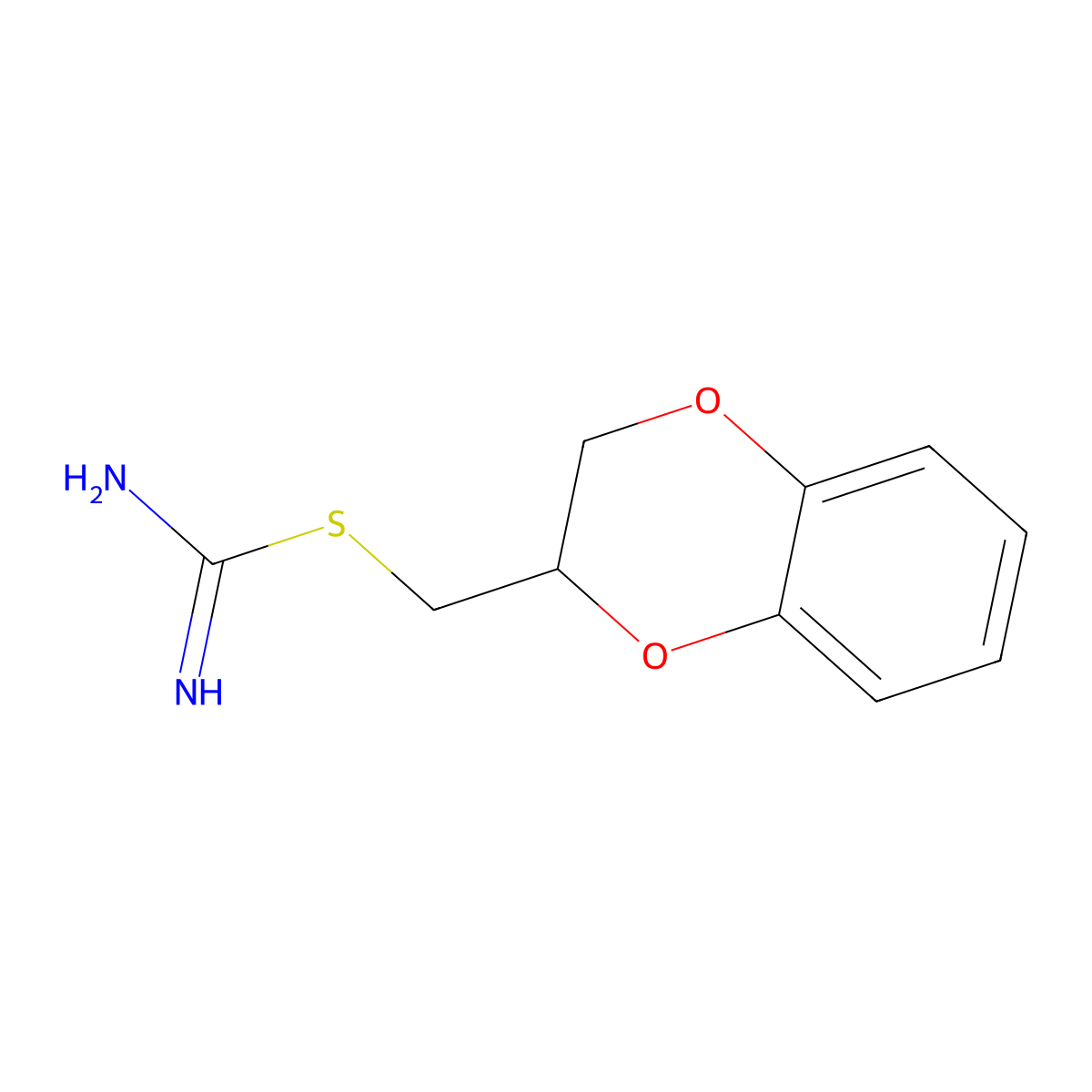 {[(2,3-Dihydro-1,4-benzodioxin-2-yl)methyl]sulfanyl}methanimidamide molecular structure, CAS 370077-90-0
