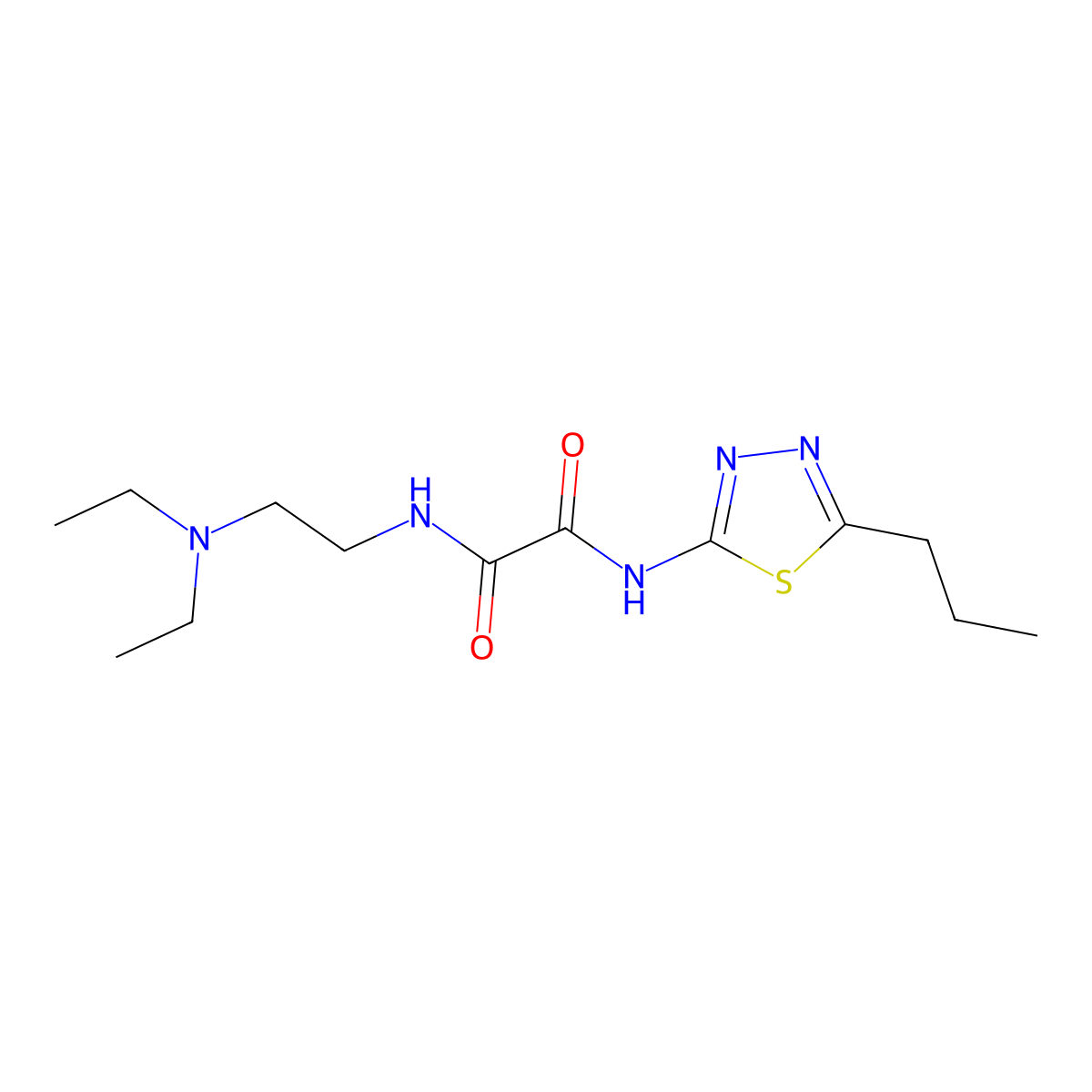 N-[2-(diethylamino)ethyl]-N'-(5-propyl-1,3,4-thiadiazol-2-yl)ethanediamide molecular structure, CAS 370077-97-7