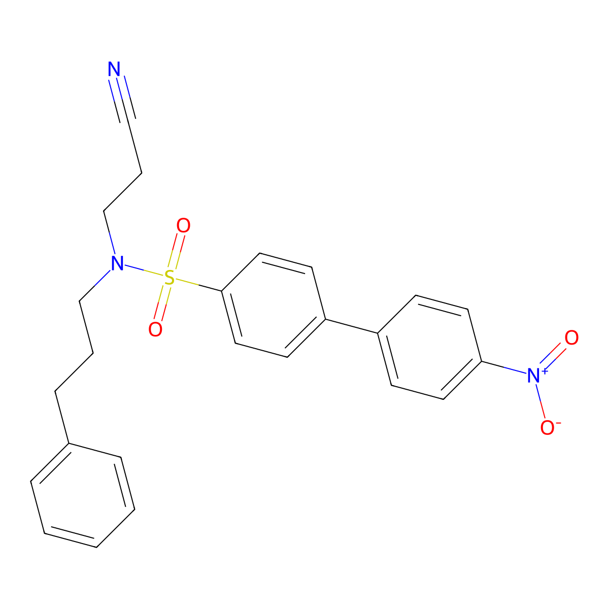 N-(2-cyanoethyl)-4-(4-nitrophenyl)-N-(3-phenylpropyl)benzenesulfonamide molecular structure, CAS 370078-41-4