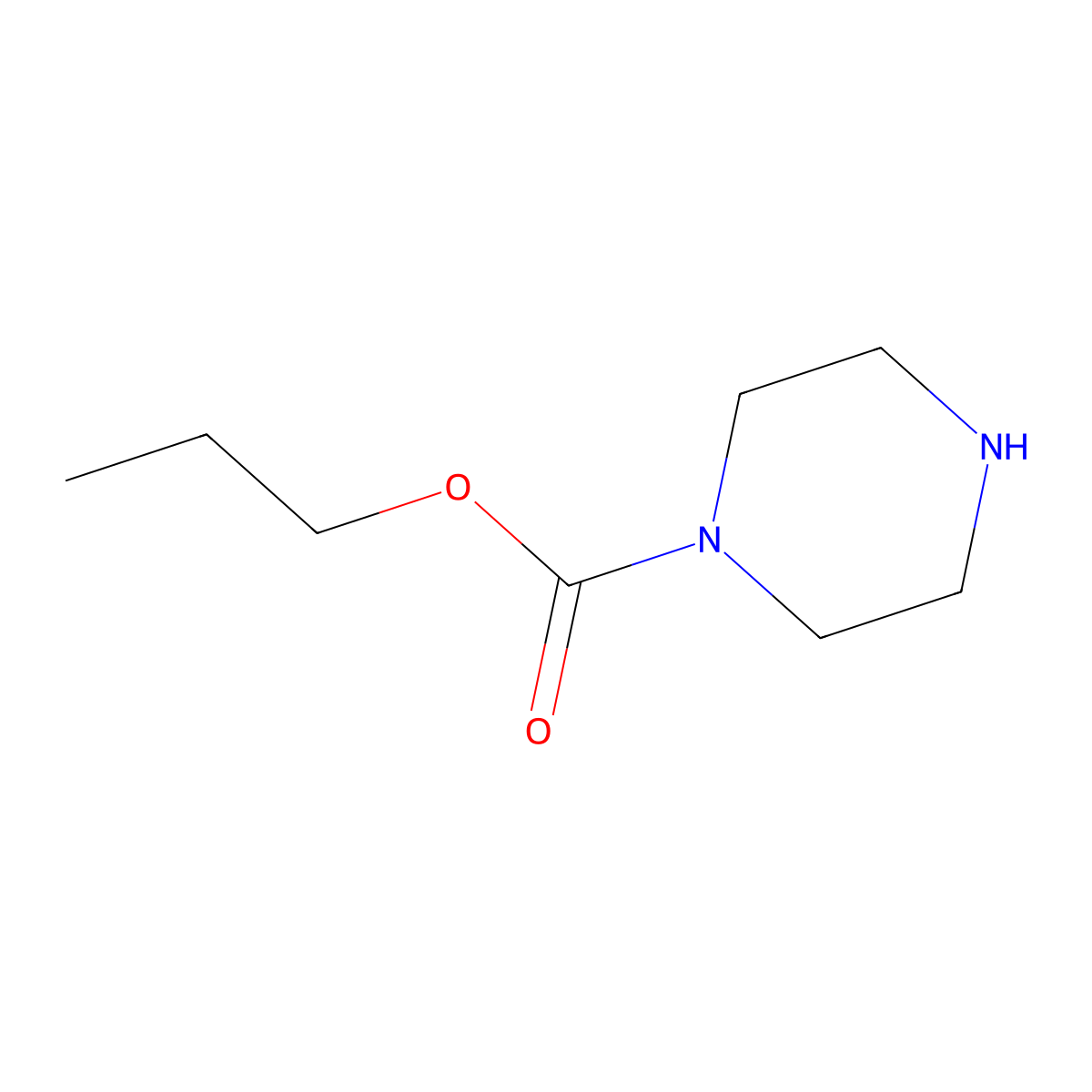 Propyl piperazine-1-carboxylate molecular structure, CAS 37008-22-3