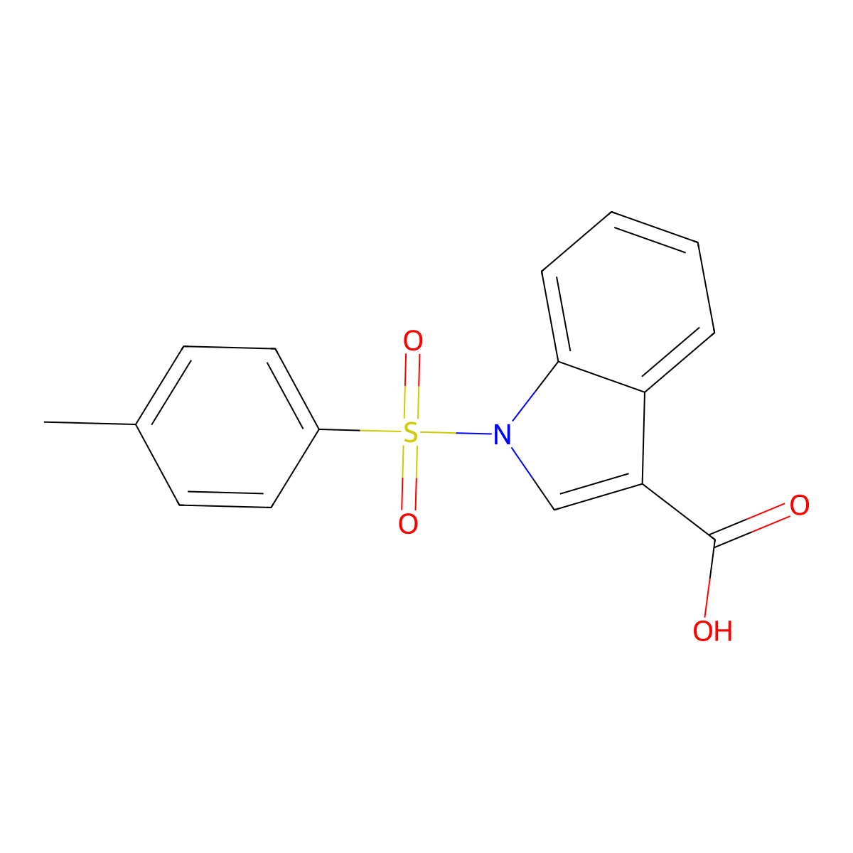 1-[(4-methylphenyl)sulfonyl]-1H-indole-3-carboxylic acid molecular structure, CAS 370090-66-7