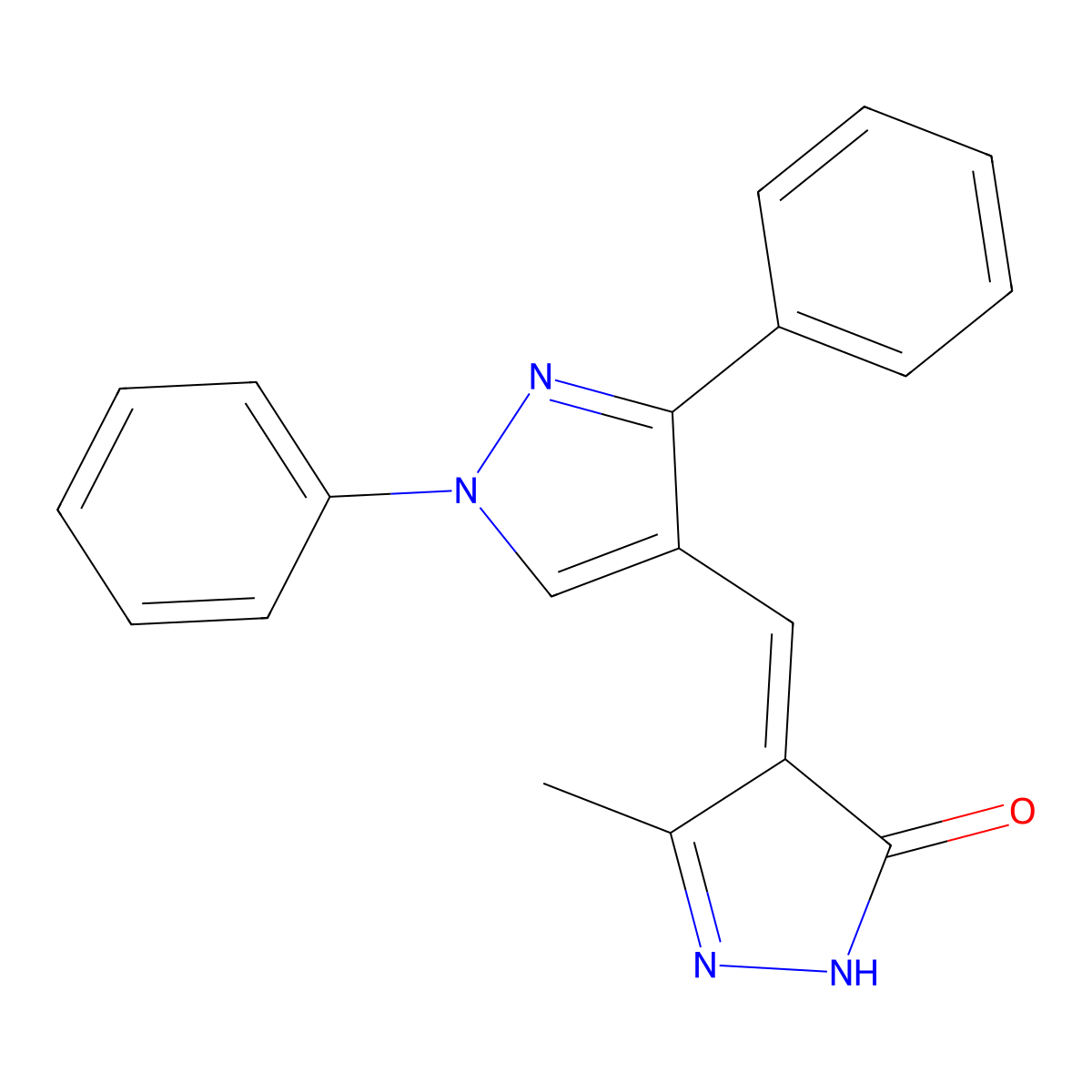 4-[(1,3-diphenyl-4-pyrazolyl)methylidene]-3-methyl-1H-pyrazol-5-one molecular structure, CAS 370096-57-4