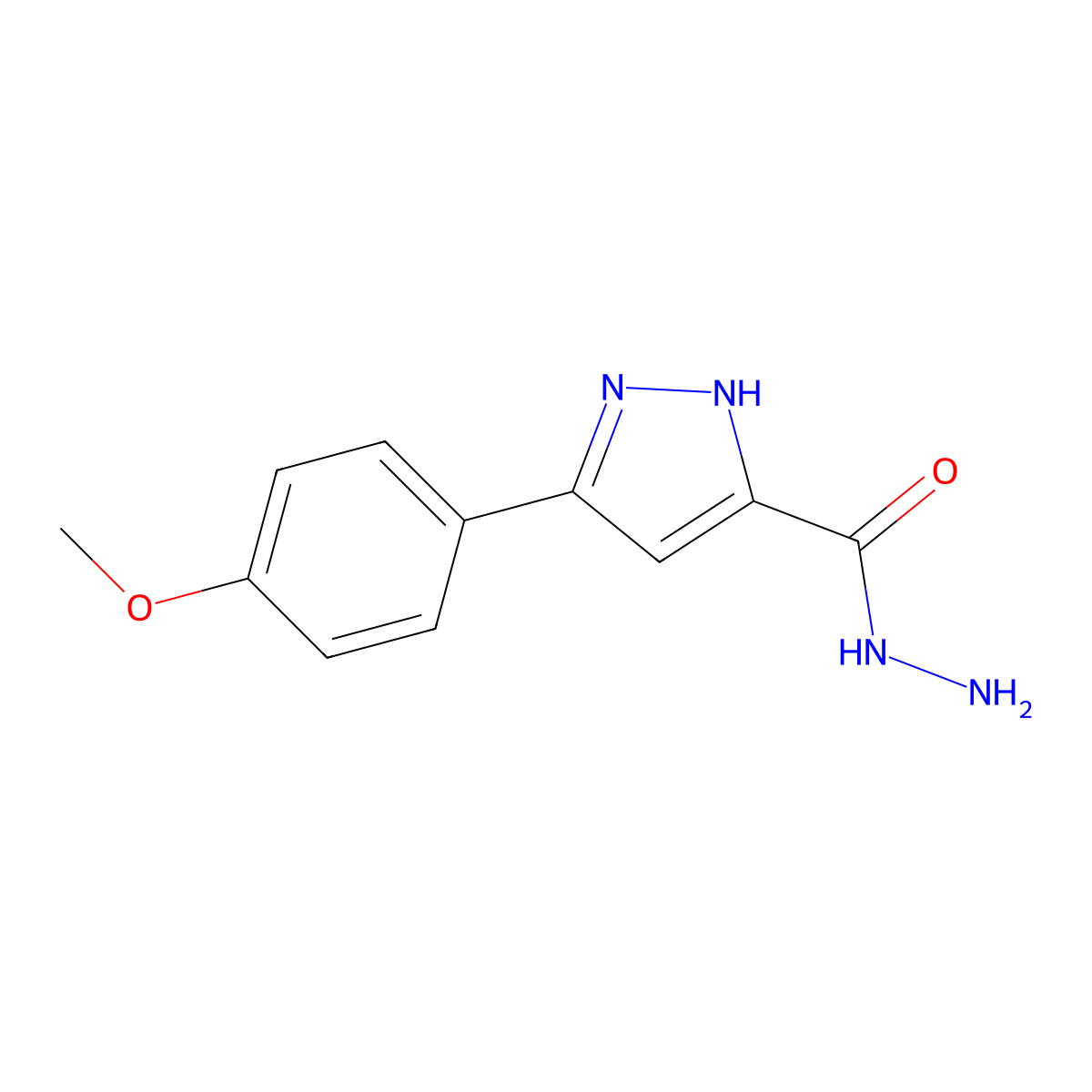 5-(4-Methoxyphenyl)-1H-pyrazole-3-carboxylic acid hydrazide molecular structure, CAS 370096-68-7