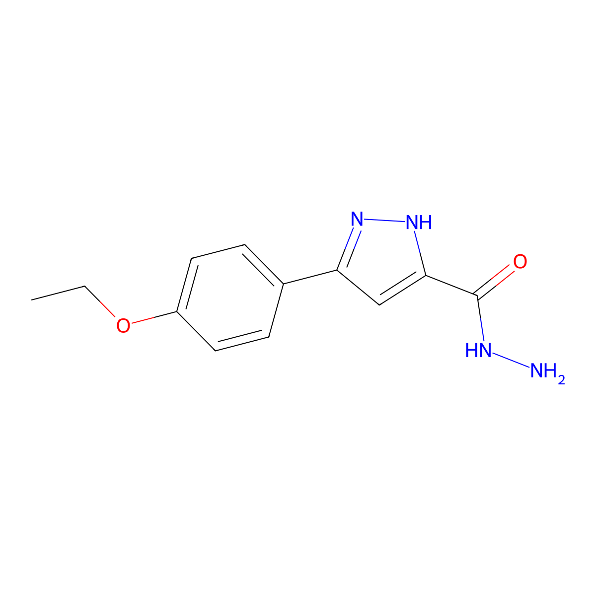 3-(4-ethoxyphenyl)-1H-pyrazole-5-carbohydrazide molecular structure, CAS 370096-69-8