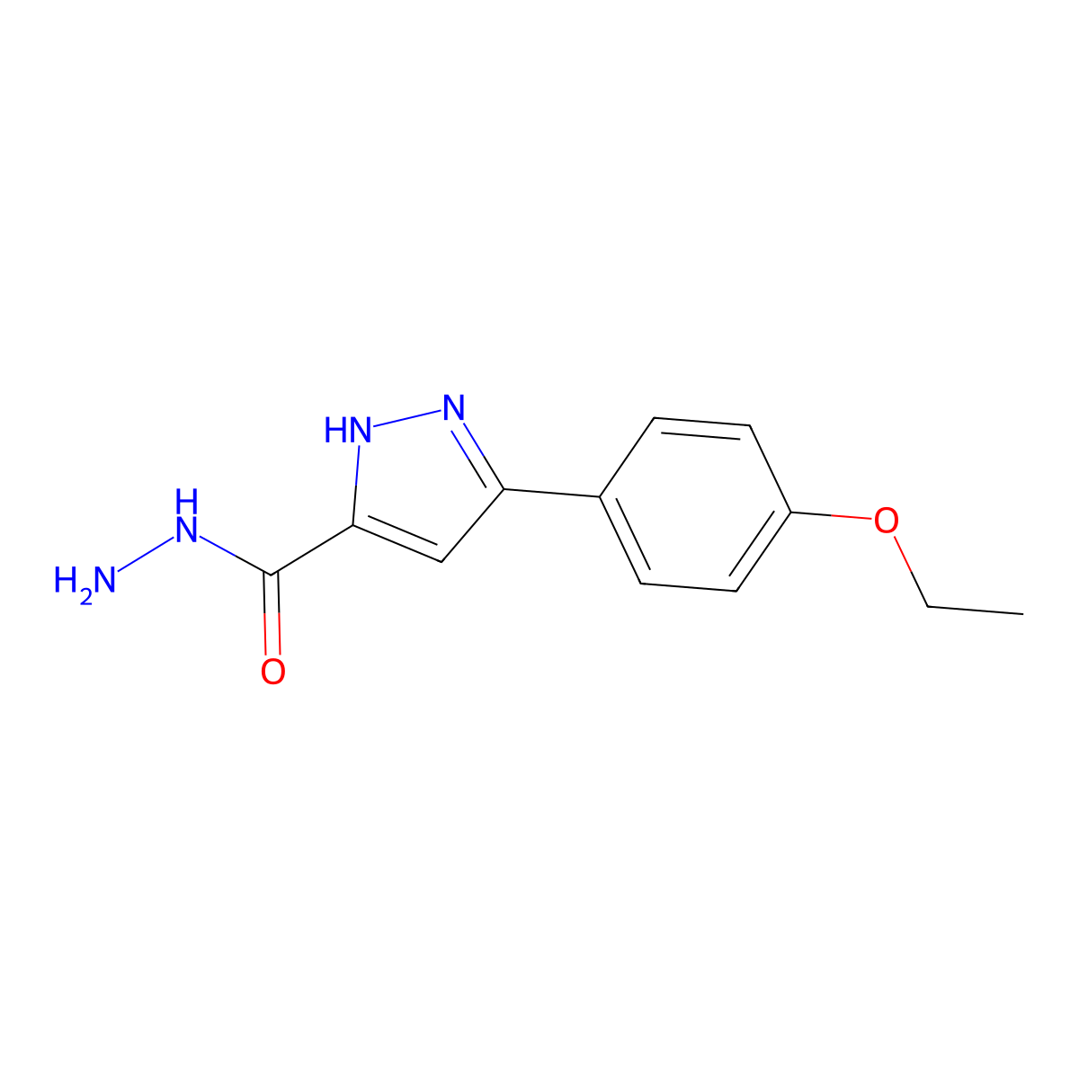 3-(4-ethoxyphenyl)-1H-pyrazole-5-carbohydrazide molecular structure, CAS 370096-69-8