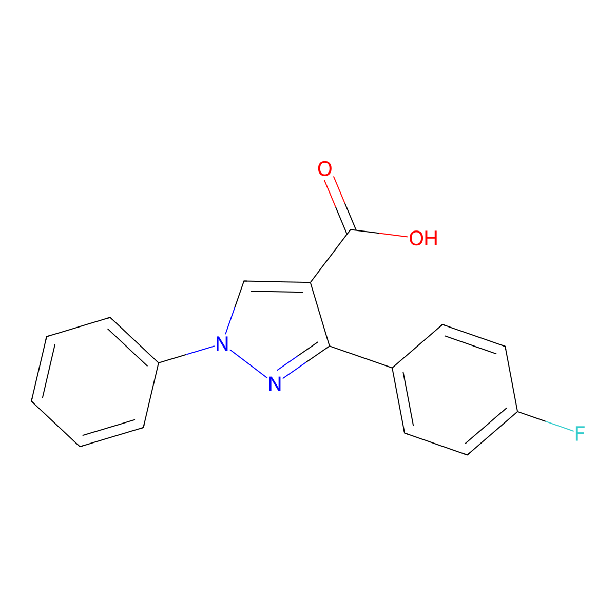 3-(4-Fluorophenyl)-1-phenyl-1H-pyrazole-4-carboxylic acid molecular structure, CAS 370098-34-3