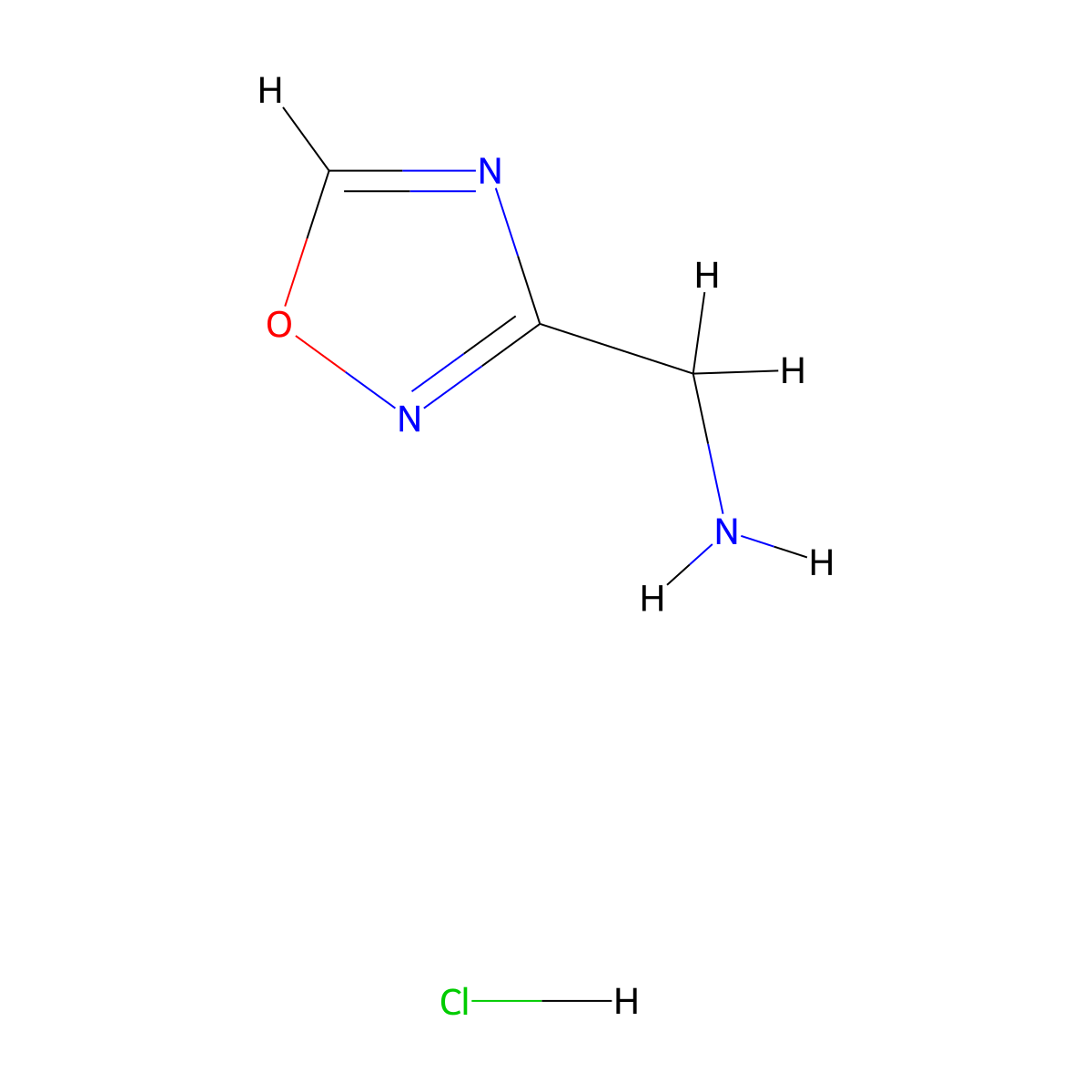 (1,2,4-Oxadiazol-3-yl)methanamine hydrochloride molecular structure, CAS 370103-73-4