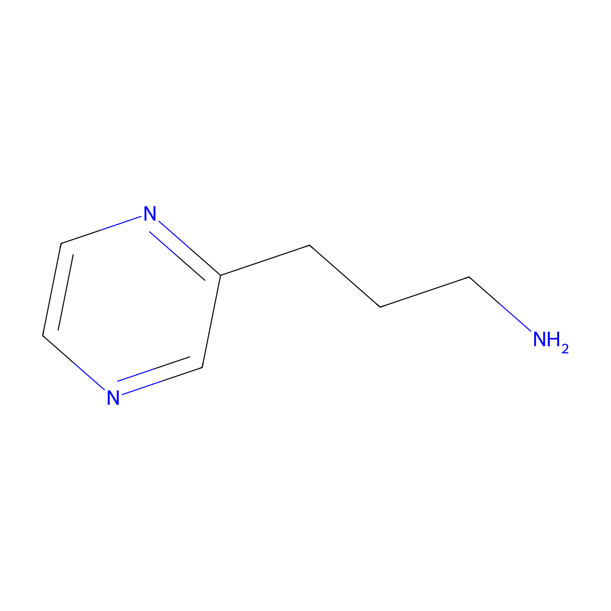 2-Pyrazinepropanamine molecular structure, CAS 370107-78-1