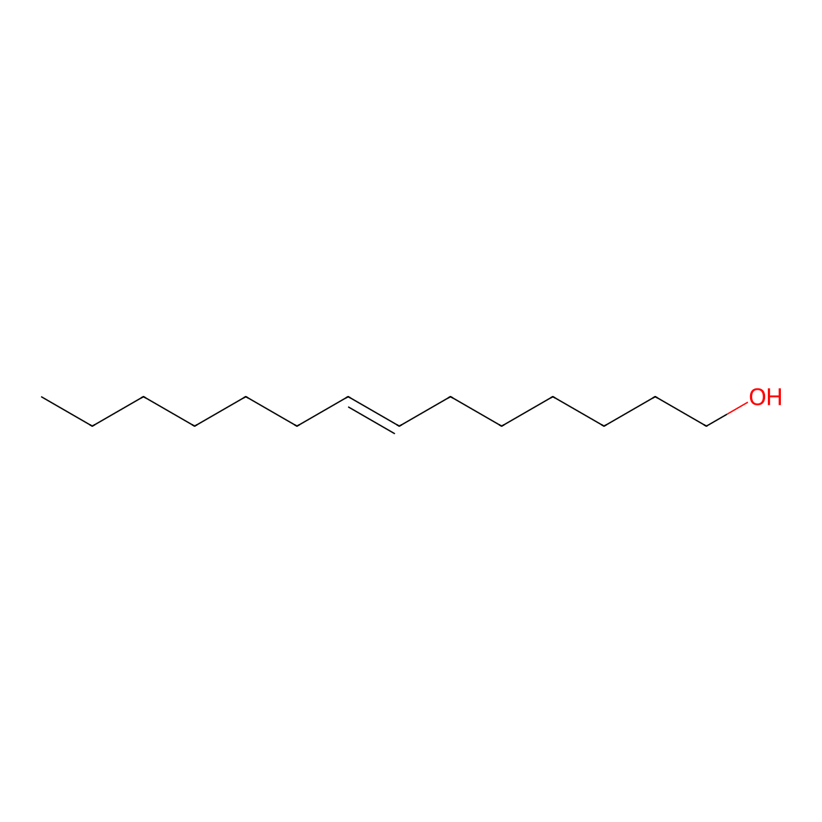 7E-Tetradecen-1-ol molecular structure, CAS 37011-95-3