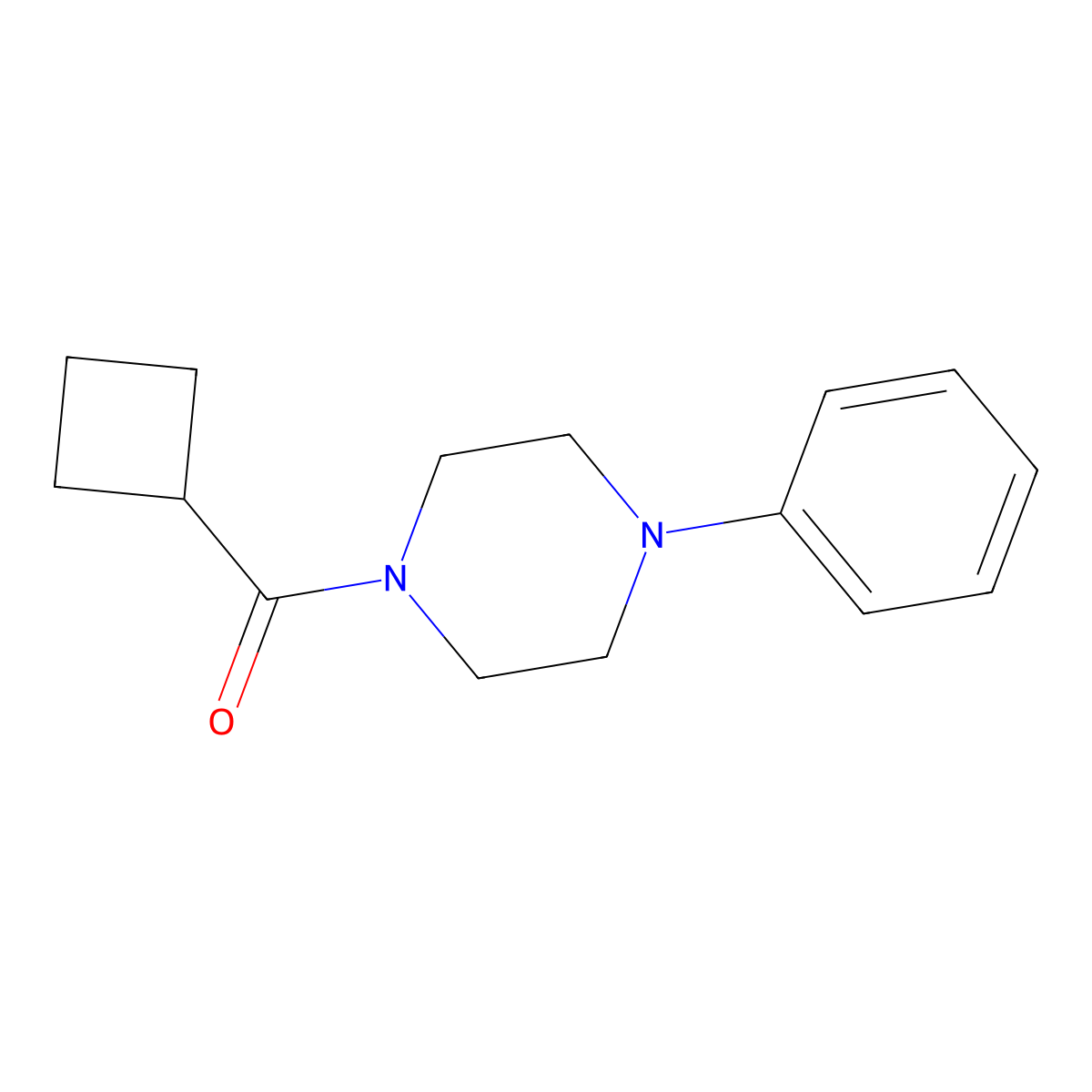 Piperazine, 1-(cyclobutylcarbonyl)-4-phenyl- molecular structure, CAS 37012-01-4