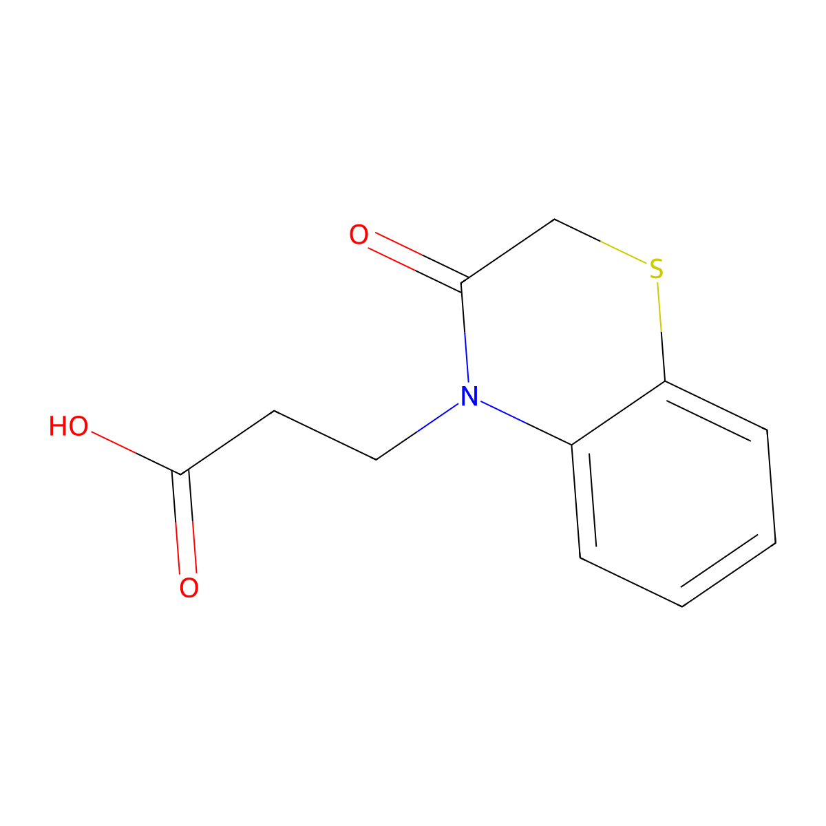 3-(3-Oxo-2,3-dihydro-4H-1,4-benzothiazin-4-yl)propanoic acid molecular structure, CAS 37012-79-6