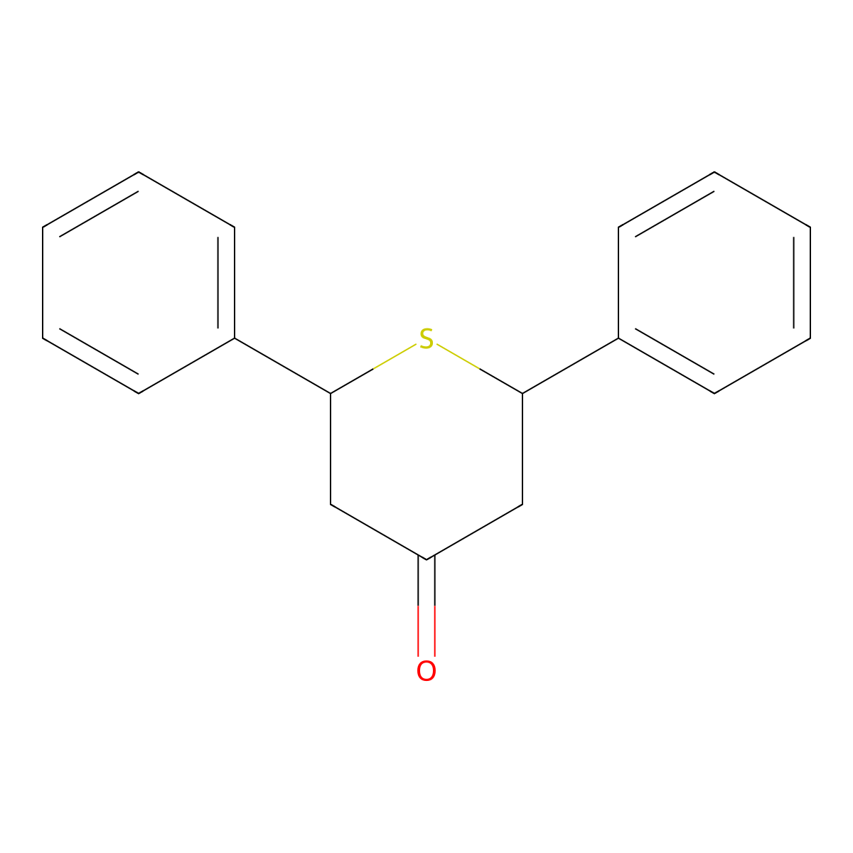 2,6-Diphenyltetrahydro-4H-thiopyran-4-one molecular structure, CAS 37014-01-0
