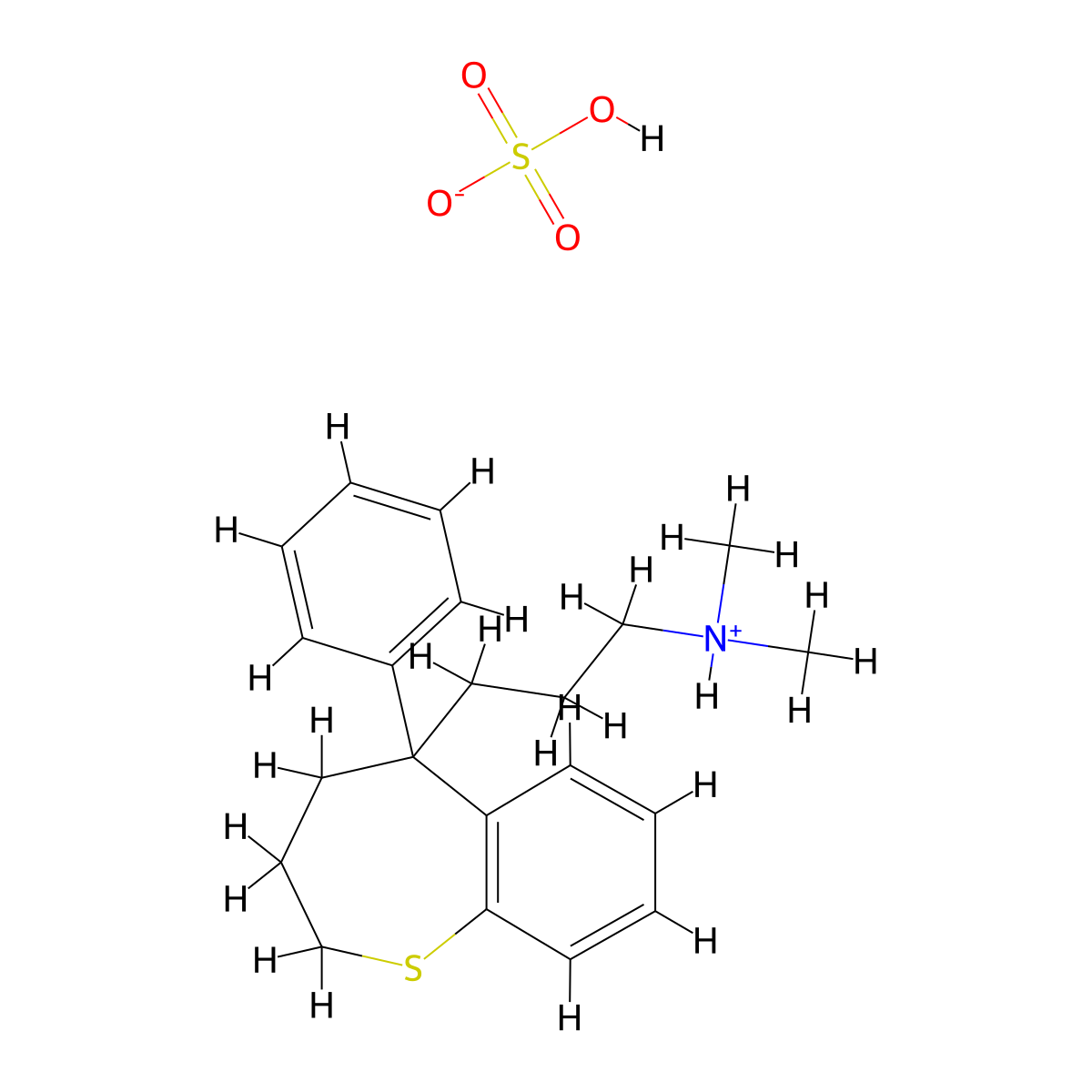 Sulfuric acid--N,N-dimethyl-3-(5-phenyl-2,3,4,5-tetrahydro-1-benzothiepin-5-yl)propan-1-amine (1/1) molecular structure, CAS 37014-83-8