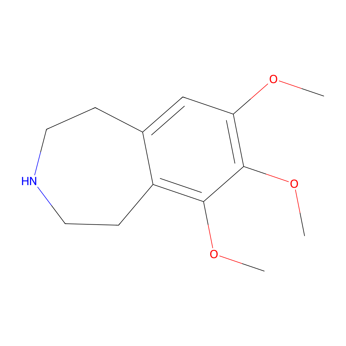 6,7,8-trimethoxy-2,3,4,5-tetrahydro-1H-3-benzazepine molecular structure, CAS 37015-26-2