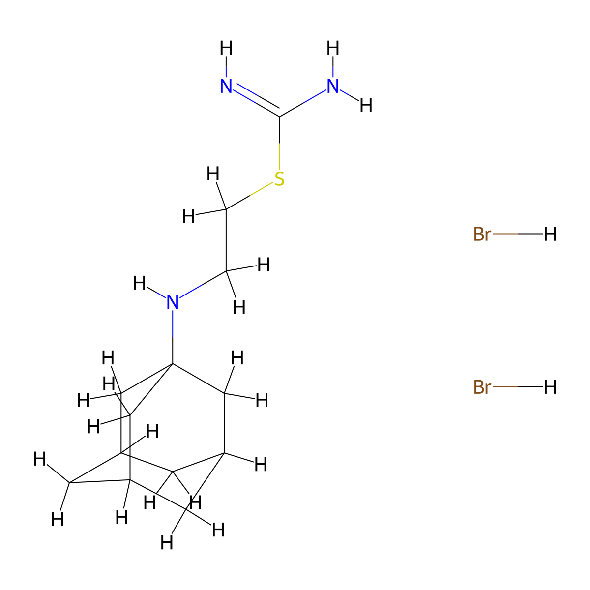 Pseudourea, 2-(2-(1-adamantyl)aminoethyl)thio-, dihydrobromide molecular structure, CAS 37018-52-3