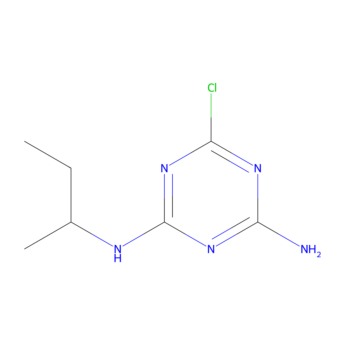 Desethylsebutylazine molecular structure, CAS 37019-18-4