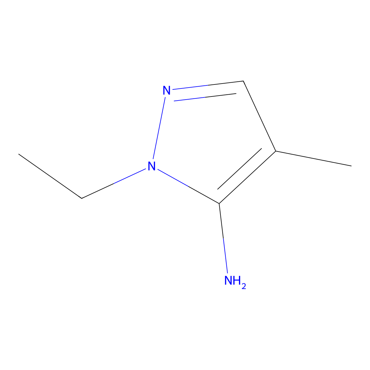 1-Ethyl-4-methyl-1H-pyrazol-5-amine molecular structure, CAS 3702-13-4