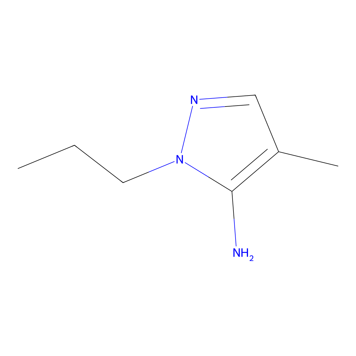 4-Methyl-1-propyl-1h-pyrazol-5-amine molecular structure, CAS 3702-14-5