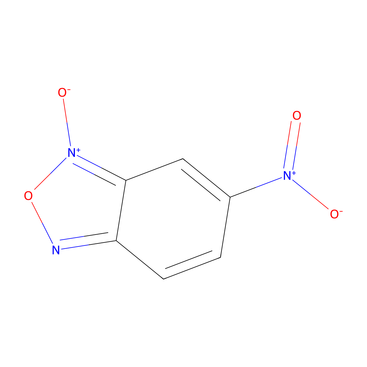 2,1,3-Benzoxadiazole, 5-nitro-, 3-oxide molecular structure, CAS 3702-88-3