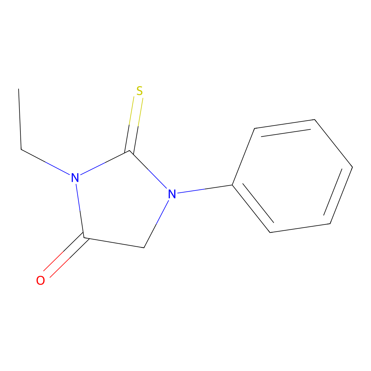 4-Imidazolidinone, 3-ethyl-1-phenyl-2-thioxo- molecular structure, CAS 37021-14-0