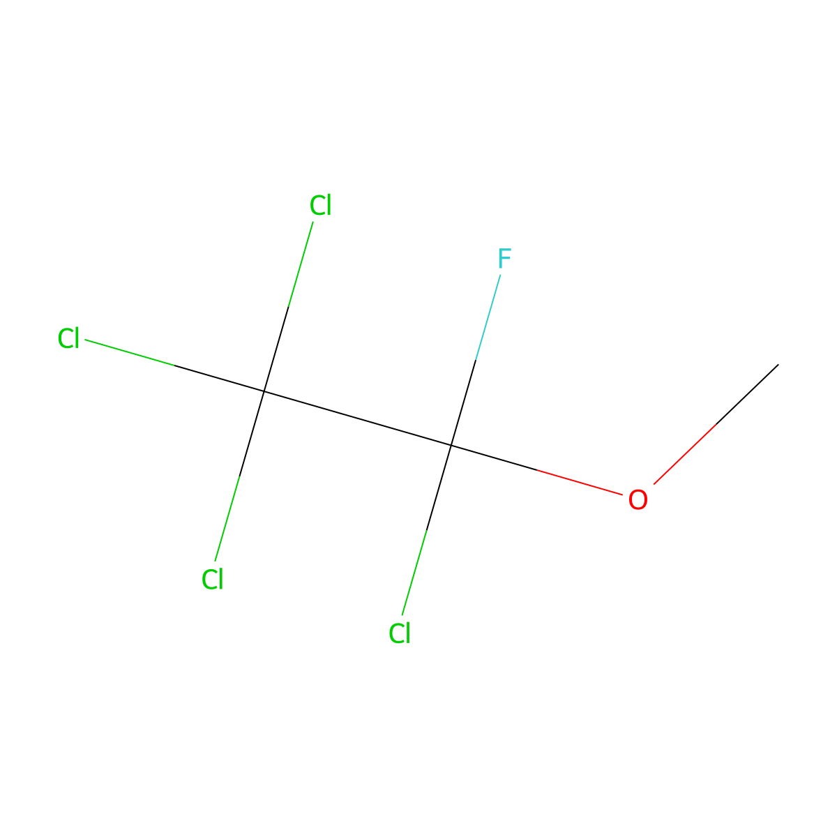 1,1,1,2-Tetrachloro-2-fluoro-2-methoxyethane molecular structure, CAS 37021-34-4