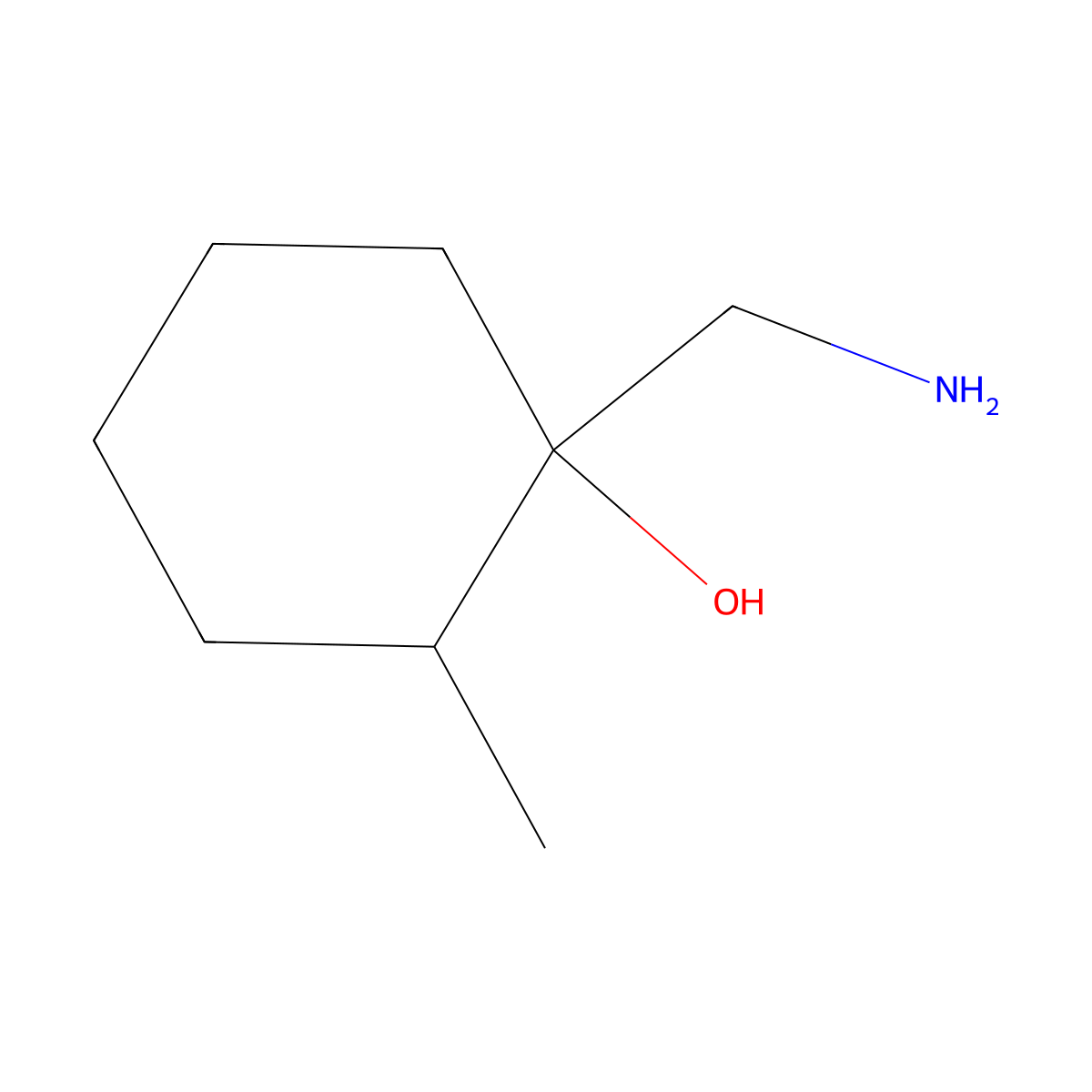 Cyclohexanol, 1-(aminomethyl)-2-methyl- molecular structure, CAS 37022-17-6