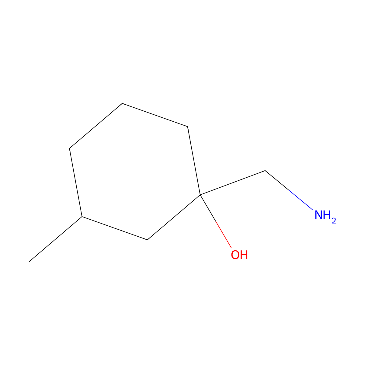 1-(Aminomethyl)-3-methylcyclohexan-1-ol molecular structure, CAS 37022-19-8
