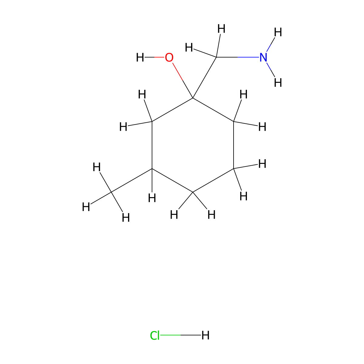 1-(Aminomethyl)-3-methylcyclohexanol hydrochloride molecular structure, CAS 37022-20-1