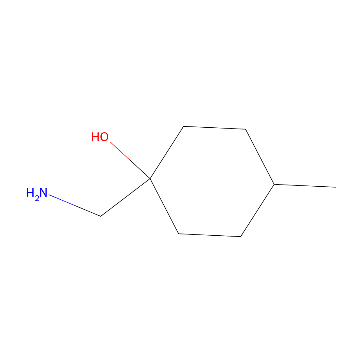 1-(Aminomethyl)-4-methylcyclohexan-1-ol molecular structure, CAS 37022-22-3
