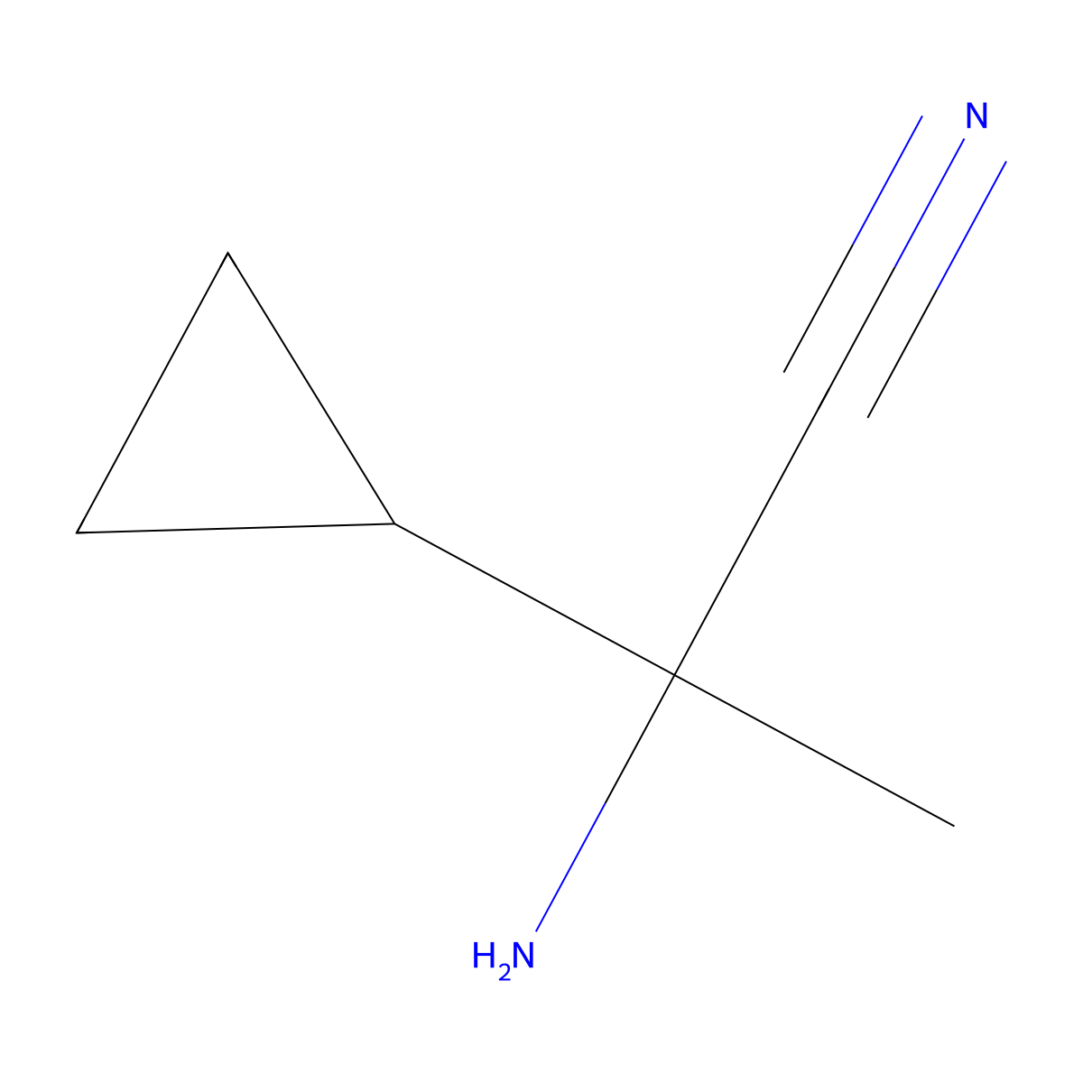 2-Amino-2-cyclopropylpropanenitrile molecular structure, CAS 37024-73-0