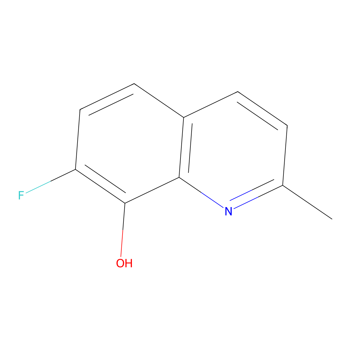 7-Fluoro-8-hydroxy-2-methylquinoline molecular structure, CAS 37026-22-5