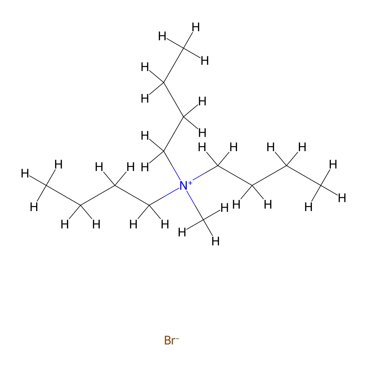 Tributylmethylammonium bromide molecular structure, CAS 37026-88-3