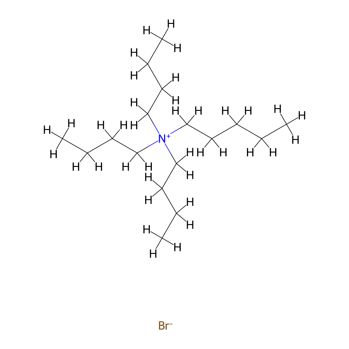 Tributylpentylammonium bromide molecular structure, CAS 37026-92-9