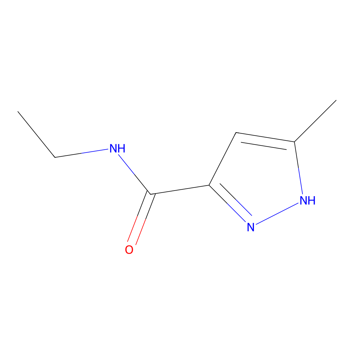 N-Ethyl-5-methyl-1H-pyrazole-3-carboxamide molecular structure, CAS 37027-00-2