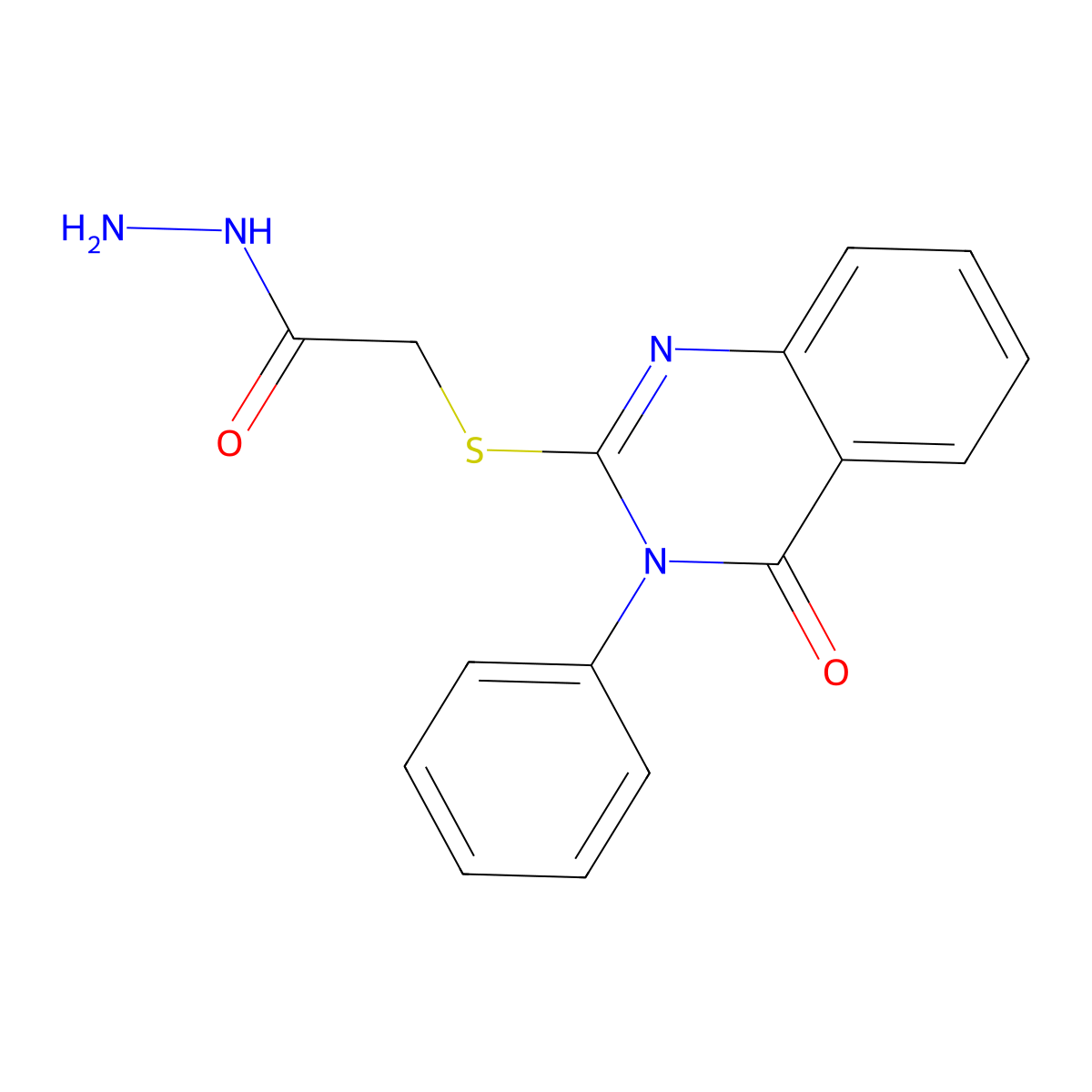 2-[(4-Oxo-3-phenyl-3,4-dihydroquinazolin-2-yl)sulfanyl]acetohydrazide molecular structure, CAS 37029-30-4