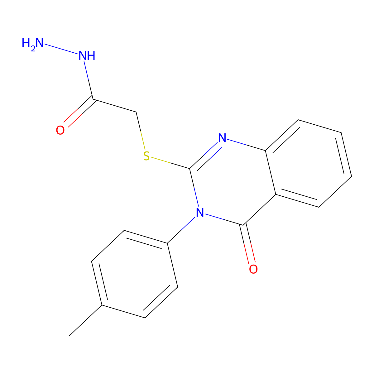 2-{[3-(4-Methylphenyl)-4-oxo-3,4-dihydroquinazolin-2-yl]sulfanyl}acetohydrazide molecular structure, CAS 37029-36-0