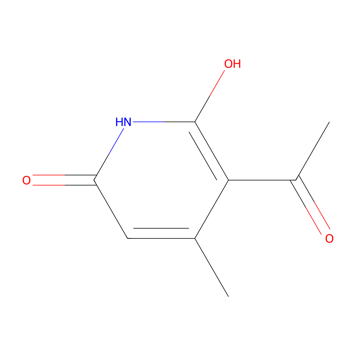 3-Acetyl-6-hydroxy-4-methyl-2-pyridone molecular structure, CAS 37029-64-4