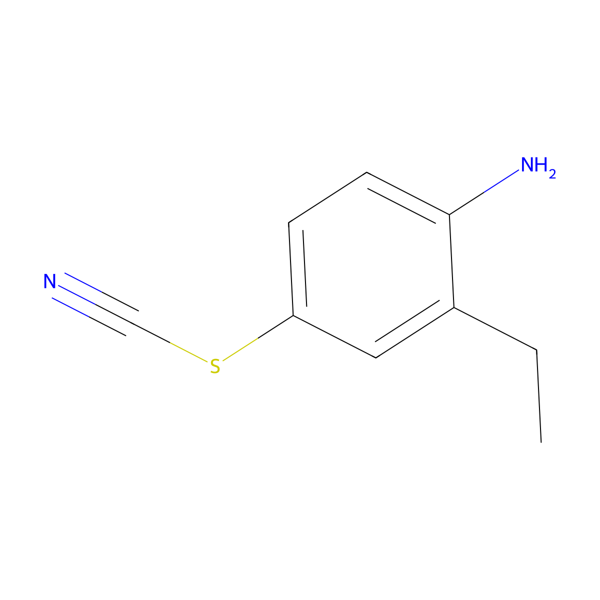[(4-Amino-3-ethylphenyl)sulfanyl]formonitrile molecular structure, CAS 3703-45-5