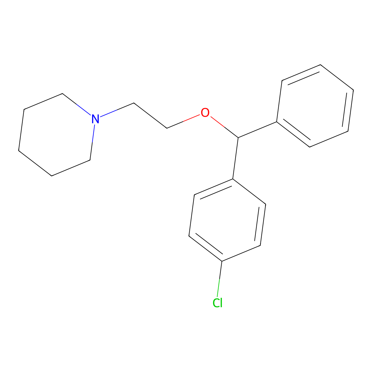 Cloperastine molecular structure, CAS 3703-76-2