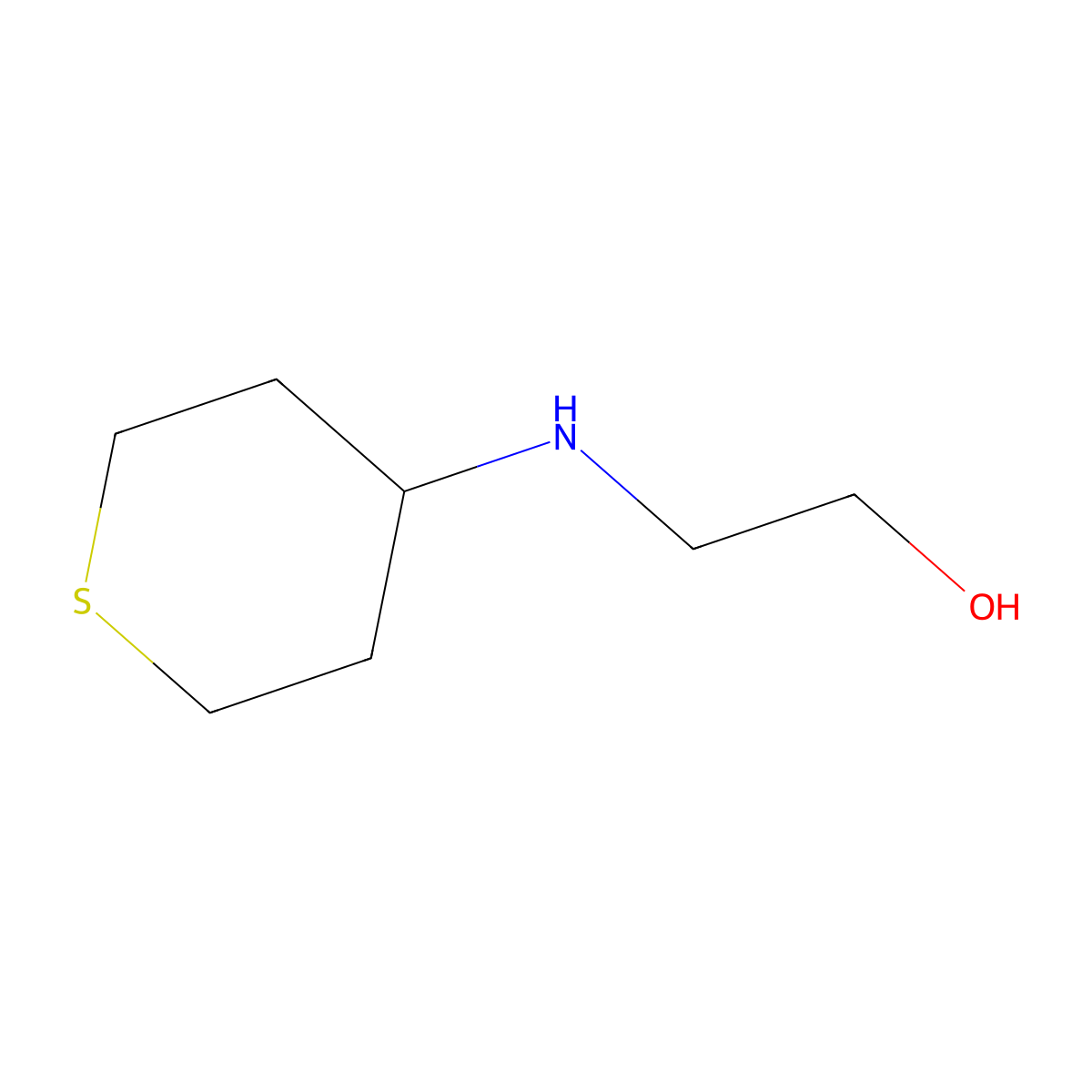 2-[(Thian-4-yl)amino]ethan-1-ol molecular structure, CAS 37031-27-9