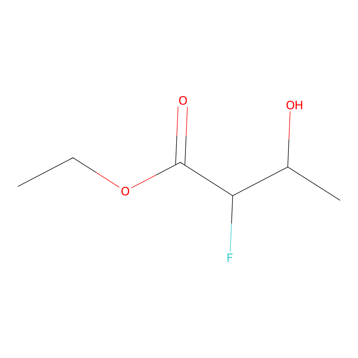 Ethyl 2-fluoro-3-hydroxybutanoate molecular structure, CAS 37032-41-0