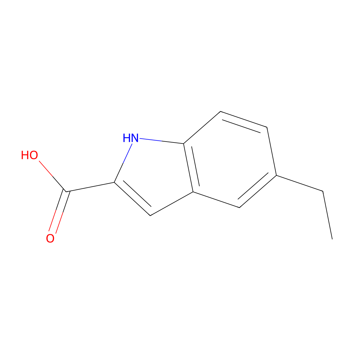 5-Ethyl-2-indolecarboxylic acid molecular structure, CAS 37033-93-5