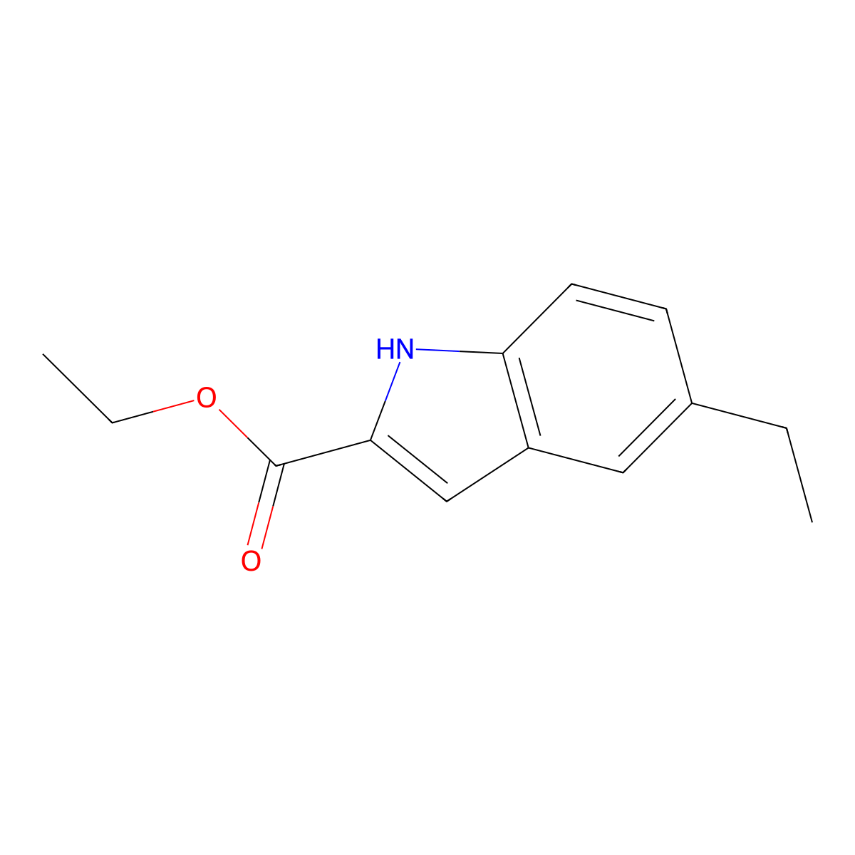 Ethyl 5-ethyl-1H-indole-2-carboxylate molecular structure, CAS 37033-94-6