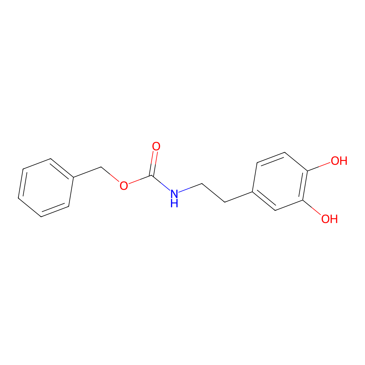 Benzyl N-[2-(3,4-dihydroxyphenyl)ethyl]carbamate molecular structure, CAS 37034-22-3