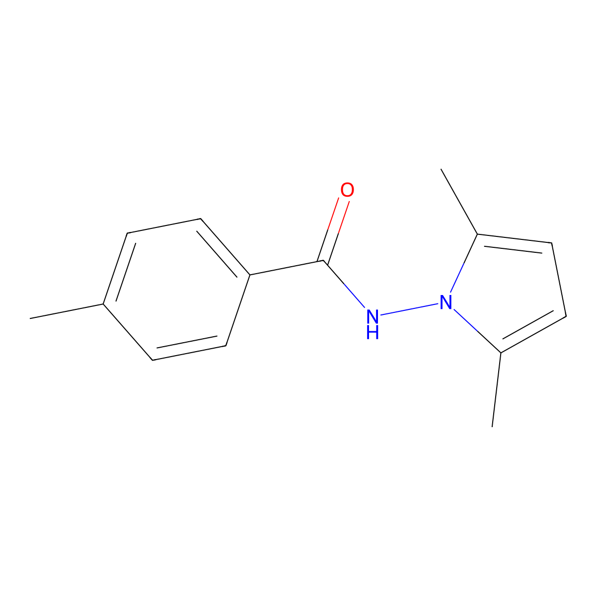 N-(2,5-dimethyl-1H-pyrrol-1-yl)-4-methylbenzamide molecular structure, CAS 37034-67-6
