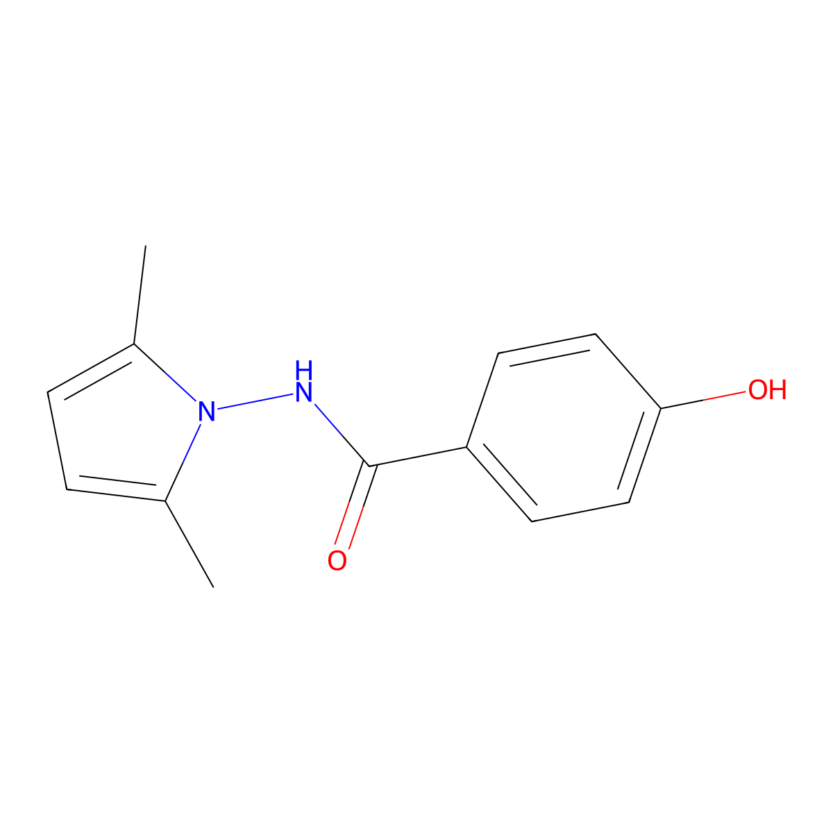 N-(2,5-dimethyl-1H-pyrrol-1-yl)-4-hydroxybenzamide molecular structure, CAS 37034-69-8