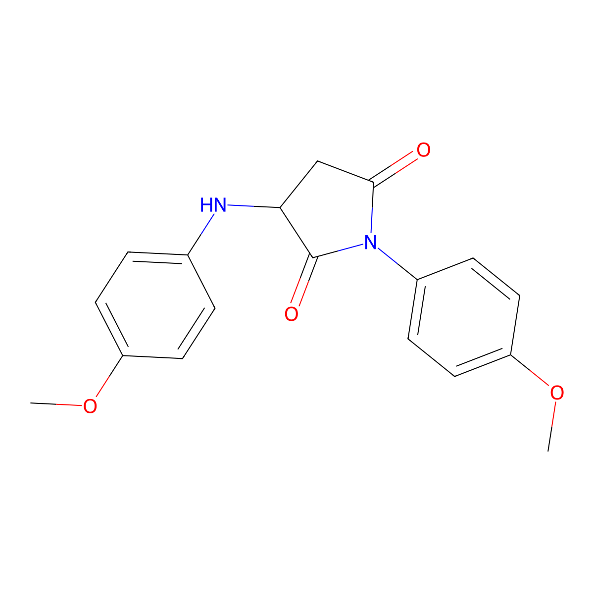 3-(4-Methoxyanilino)-1-(4-methoxyphenyl)pyrrolidine-2,5-dione molecular structure, CAS 37034-97-2