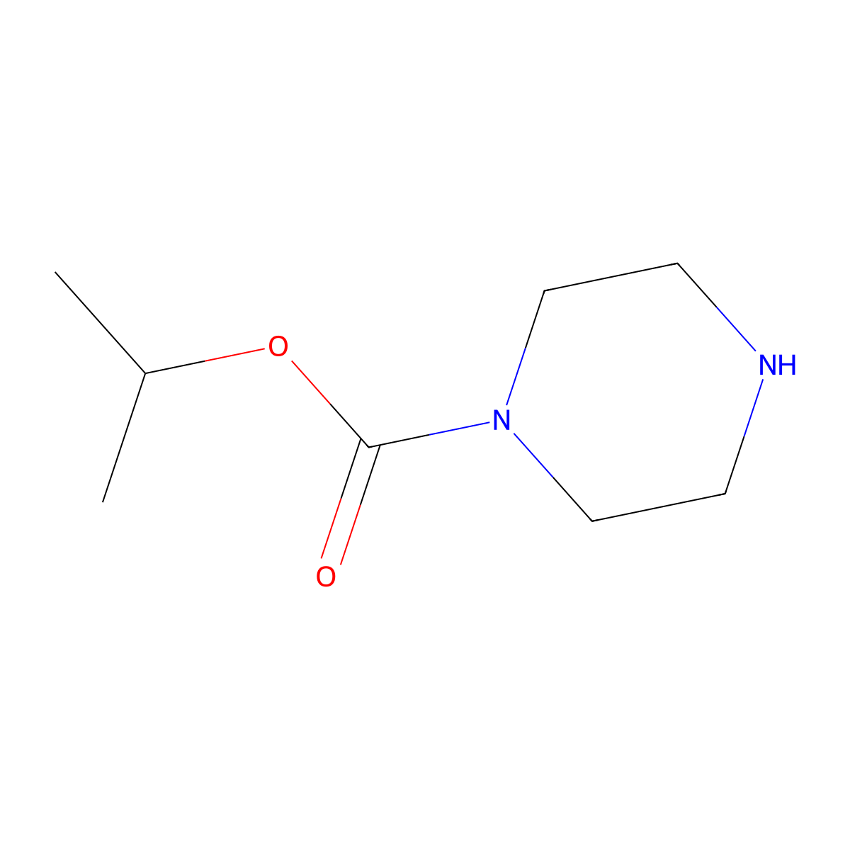 Isopropyl piperazine-1-carboxylate molecular structure, CAS 37038-26-9
