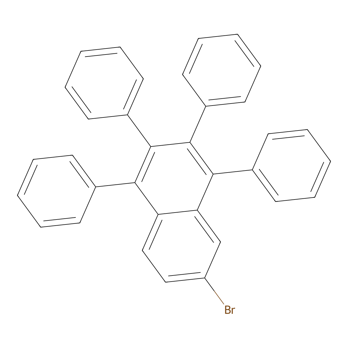 6-Bromo-1,2,3,4-tetraphenylnaphthalene molecular structure, CAS 37038-69-0